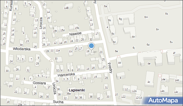 Kraków, Włodarska, 21, mapa Krakowa