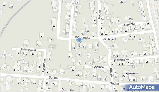 Kraków, Włodarska, 3, mapa Krakowa