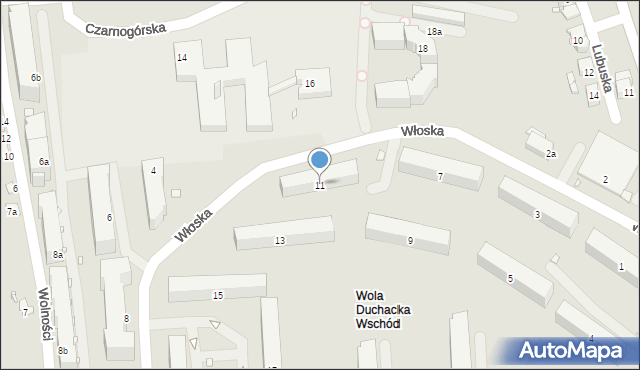 Kraków, Włoska, 11, mapa Krakowa