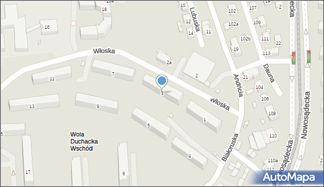 Kraków, Włoska, 3, mapa Krakowa