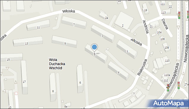 Kraków, Włoska, 5, mapa Krakowa