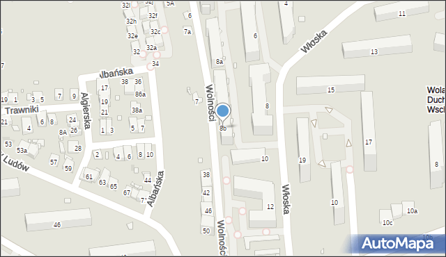 Kraków, Włoska, 8b, mapa Krakowa