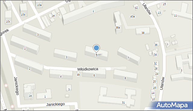 Kraków, Włodkowica Pawła, 5, mapa Krakowa