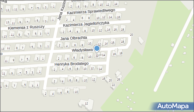 Kraków, Władysława IV, 12, mapa Krakowa