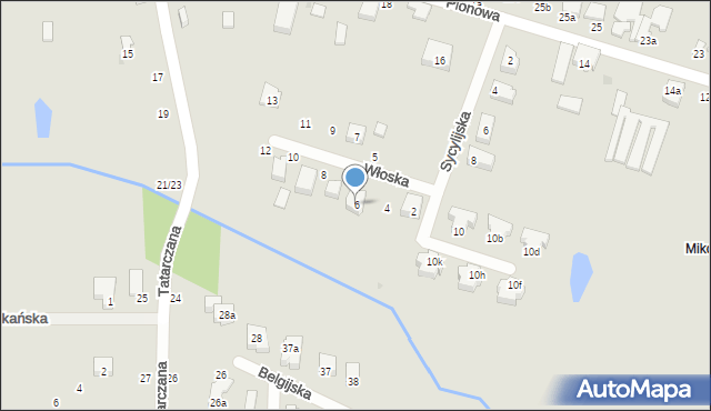 Łódź, Włoska, 6, mapa Łodzi