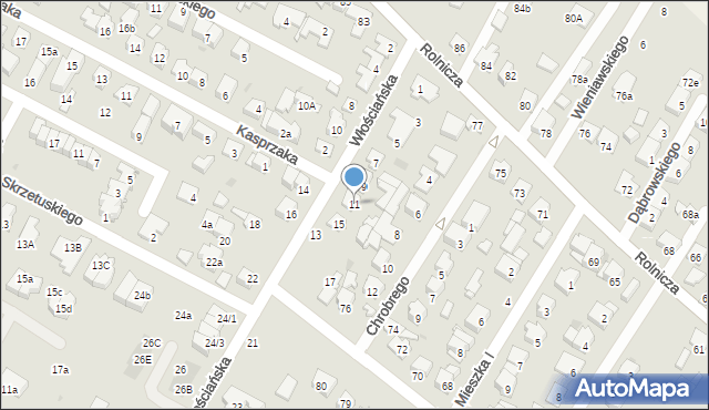 Łomianki, Włościańska, 11, mapa Łomianki