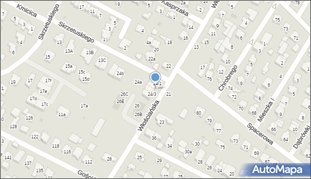 Łomianki, Włościańska, 24/2, mapa Łomianki