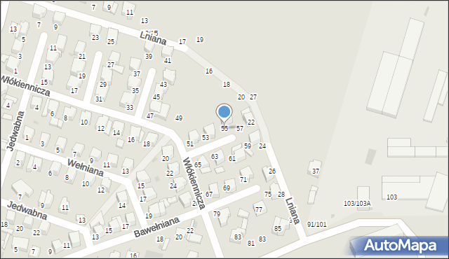 Łowicz, Włókiennicza, 55, mapa Łowicza