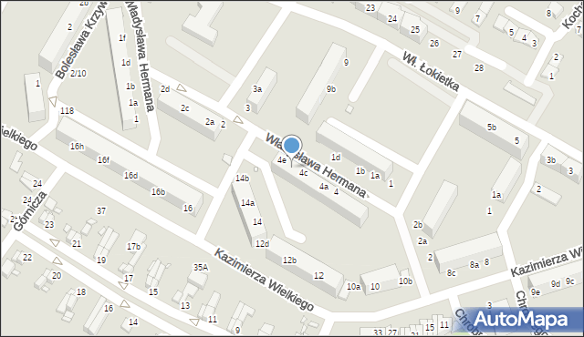 Lubań, Władysława Hermana, 4d, mapa Lubań
