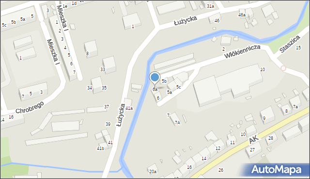 Lubań, Włókiennicza, 6a, mapa Lubań