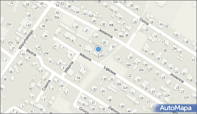 Nowe Grocholice, Własna, 2, mapa Nowe Grocholice