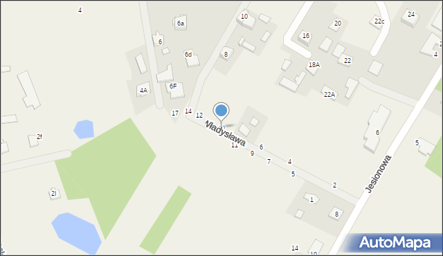 Nowe Osiny, Władysława, 10, mapa Nowe Osiny