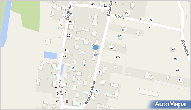 Oleszno, Włoszczowska, 10, mapa Oleszno