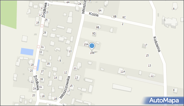 Oleszno, Włoszczowska, 10b, mapa Oleszno
