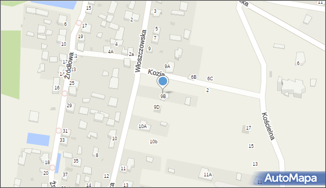 Oleszno, Włoszczowska, 9C, mapa Oleszno