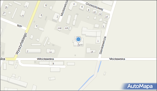 Osięciny, Włocławska, 13, mapa Osięciny