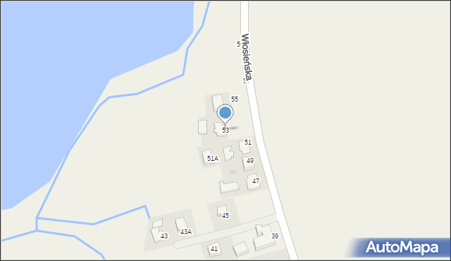 Osiek, Włosieńska, 53, mapa Osiek