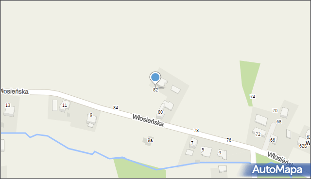 Osiek, Włosieńska, 82, mapa Osiek