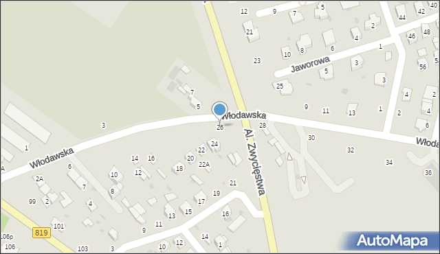 Parczew, Włodawska, 26, mapa Parczew