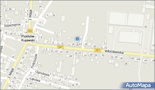 Piotrków Kujawski, Włocławska, 21, mapa Piotrków Kujawski