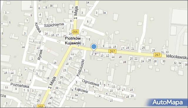 Piotrków Kujawski, Włocławska, 4, mapa Piotrków Kujawski