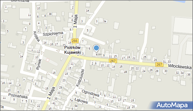 Piotrków Kujawski, Włocławska, 7, mapa Piotrków Kujawski