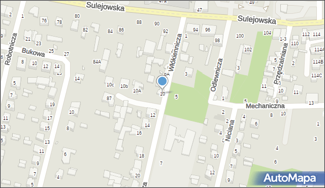 Piotrków Trybunalski, Włókiennicza, 10, mapa Piotrków Trybunalski