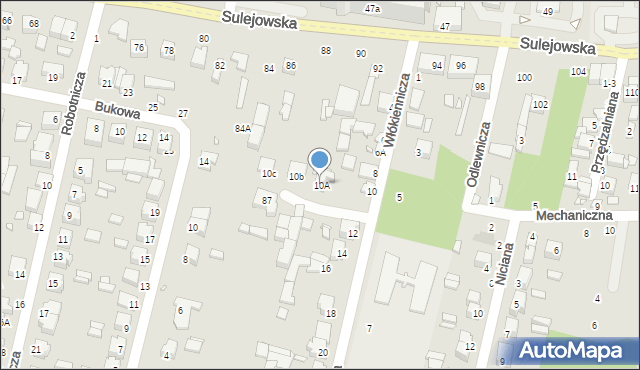 Piotrków Trybunalski, Włókiennicza, 10A, mapa Piotrków Trybunalski