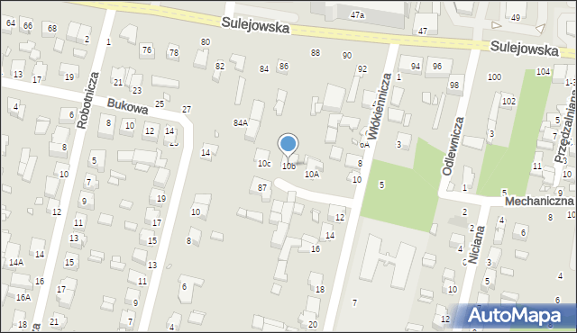 Piotrków Trybunalski, Włókiennicza, 10b, mapa Piotrków Trybunalski