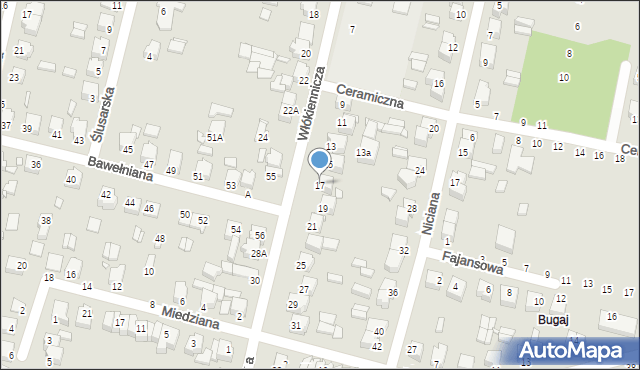 Piotrków Trybunalski, Włókiennicza, 17, mapa Piotrków Trybunalski