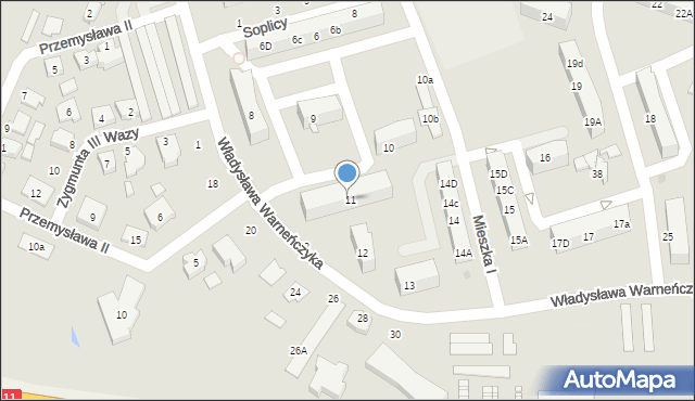 Pleszew, Władysława Warneńczyka, 11, mapa Pleszew
