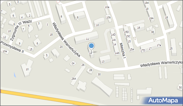 Pleszew, Władysława Warneńczyka, 12, mapa Pleszew