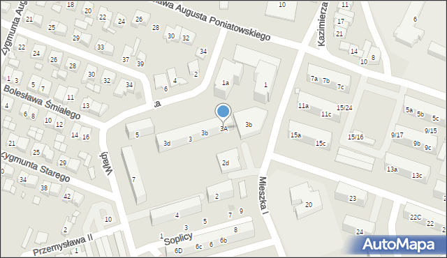 Pleszew, Władysława Warneńczyka, 3A, mapa Pleszew