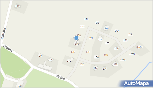 Potrzanowo, Włókna, 17G, mapa Potrzanowo