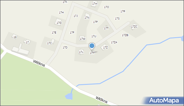 Potrzanowo, Włókna, 17Y, mapa Potrzanowo