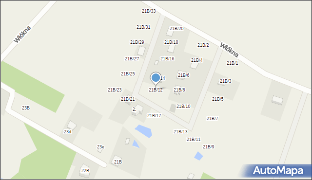 Potrzanowo, Włókna, 21B/12, mapa Potrzanowo