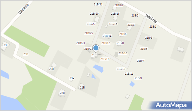 Potrzanowo, Włókna, 21B/19, mapa Potrzanowo