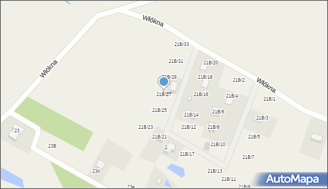 Potrzanowo, Włókna, 21B/27, mapa Potrzanowo