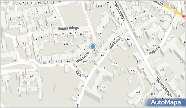 Przemyśl, Władycze, 13, mapa Przemyśla