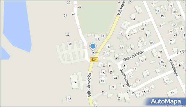 Puławy, Włostowicka, 10, mapa Puław