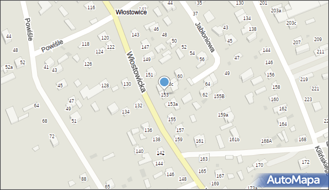 Puławy, Włostowicka, 153, mapa Puław