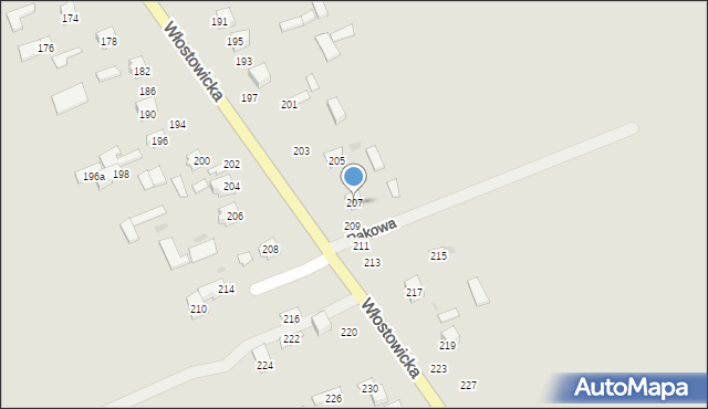 Puławy, Włostowicka, 207, mapa Puław