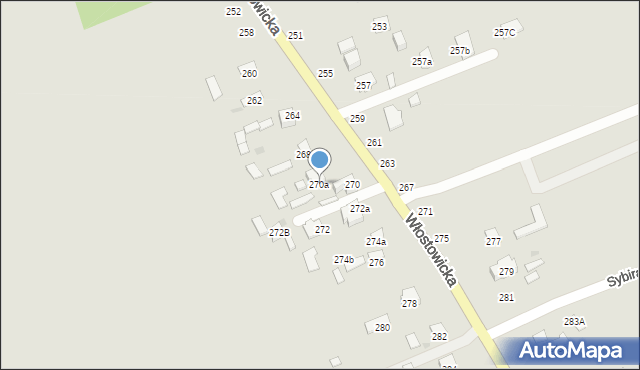 Puławy, Włostowicka, 270a, mapa Puław