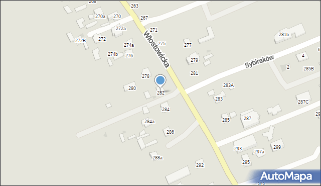 Puławy, Włostowicka, 282, mapa Puław