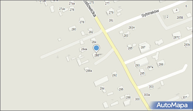 Puławy, Włostowicka, 286, mapa Puław