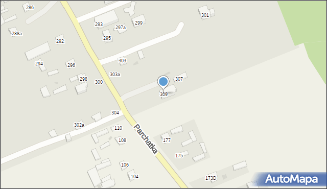 Puławy, Włostowicka, 309, mapa Puław