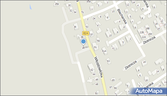 Puławy, Włostowicka, 40, mapa Puław