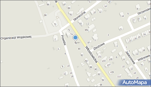 Puławy, Włostowicka, 78, mapa Puław