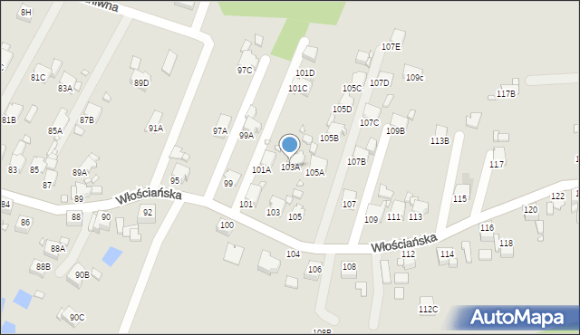 Rybnik, Włościańska, 103A, mapa Rybnika