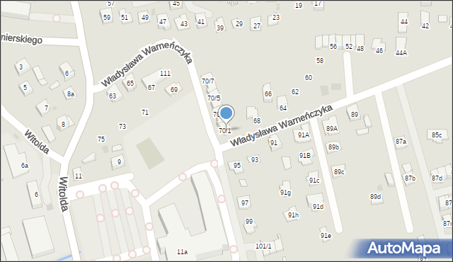 Rzeszów, Władysława Warneńczyka, 70/1, mapa Rzeszów